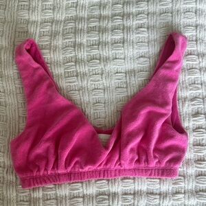 The WESTSIDE Pink Terry Cloth Bralette
